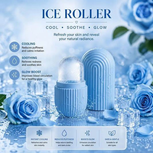 Face Ice Roller for Men & Women – Reusable & Unbreakable Face Massager for Glowing Skin, Puffy Eyes & Relaxation – Ice Cube Roller for Skin Care (Multicolor) Carnelian Haven